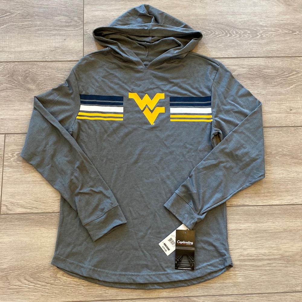 NWT’S WV MOUNTAINEERS HOODED L/S TEES SIZE SMALL, MEDIUM, & LARGE
